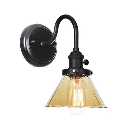 Geneviève Vintage Gooseneck Wall Lamp Glass Shade