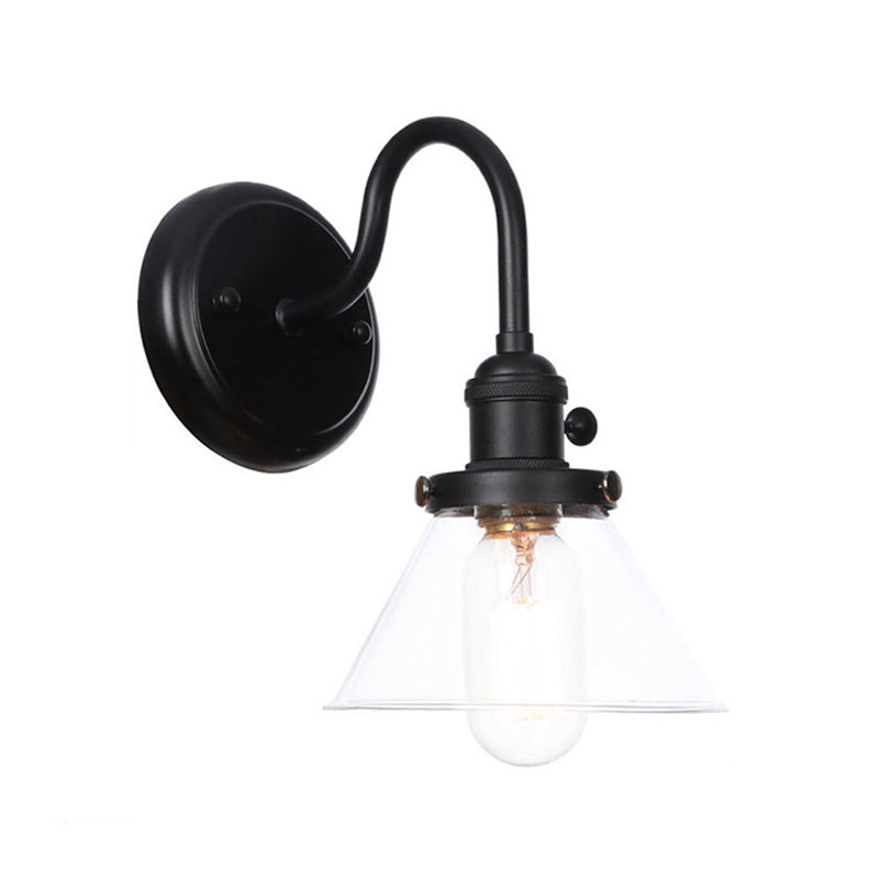 Geneviève Vintage Gooseneck Wall Lamp Glass Shade