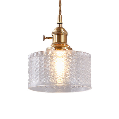 Madeleine Wavy Glass Cylinder Retro Pendant Light