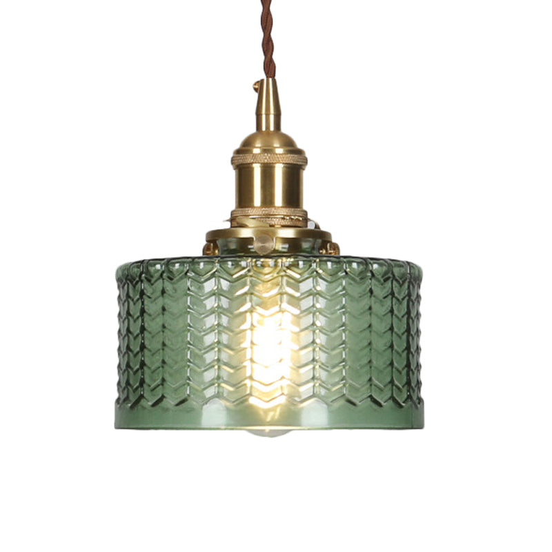 Madeleine Wavy Glass Cylinder Retro Pendant Light