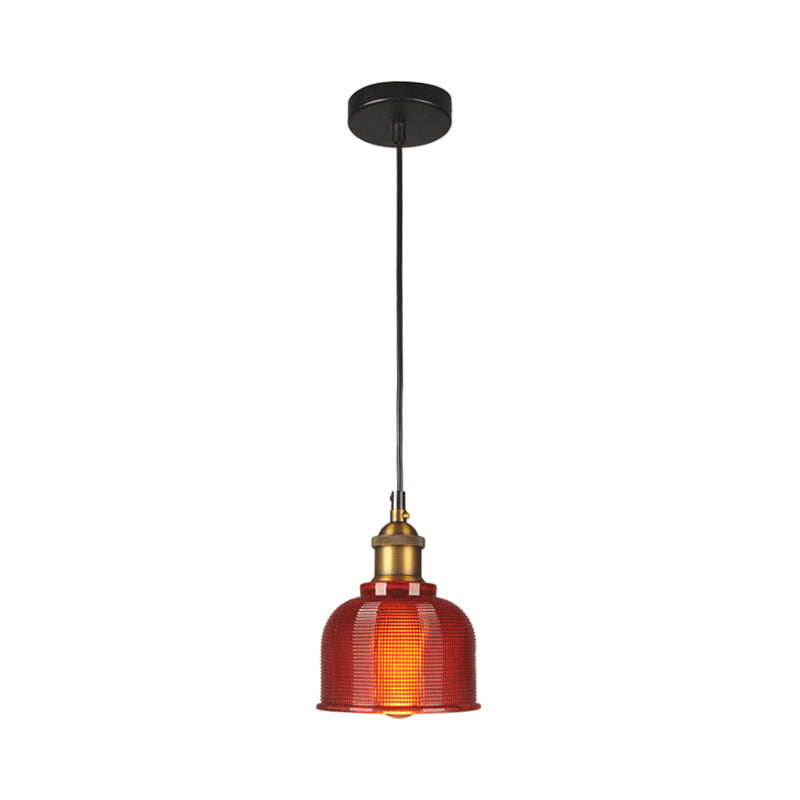 Éliane Retro Gridded Glass Carillon Pendant Light