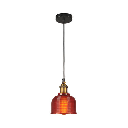 Éliane Retro Gridded Glass Carillon Pendant Light