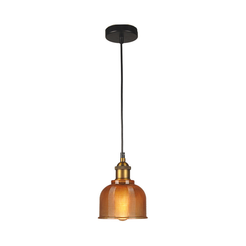 Éliane Retro Gridded Glass Carillon Pendant Light