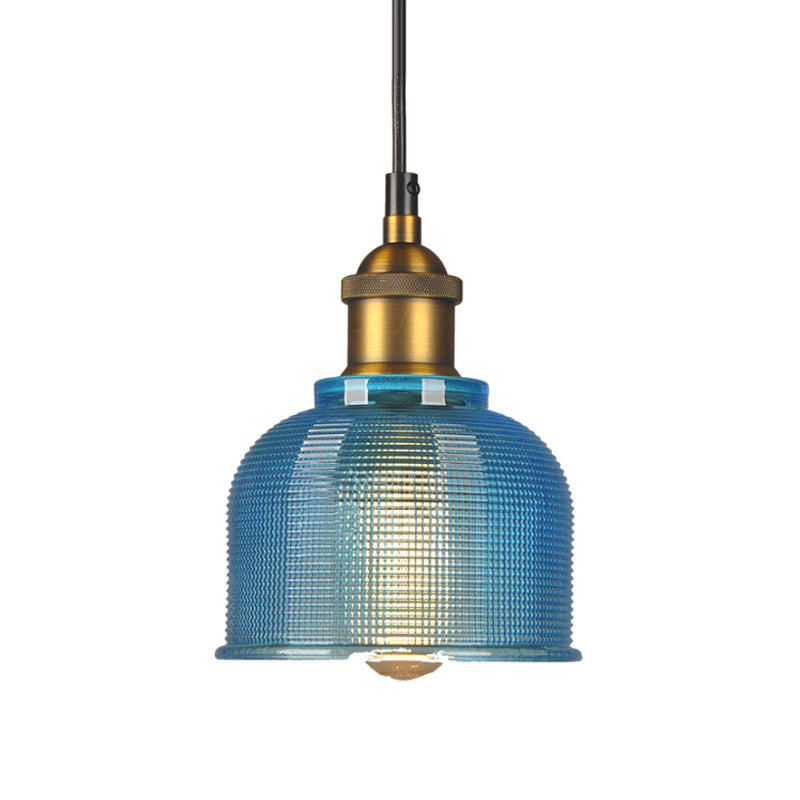 Éliane Retro Gridded Glass Carillon Pendant Light