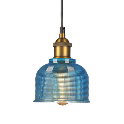 Éliane Retro Gridded Glass Carillon Pendant Light