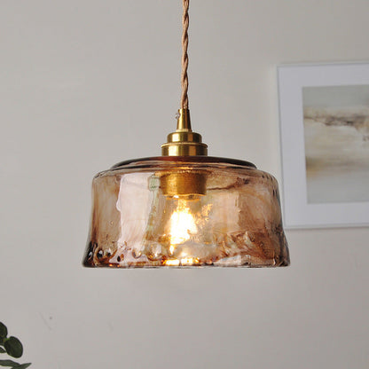 Sophie Amber Alabaster Glass Brass Pendant Light