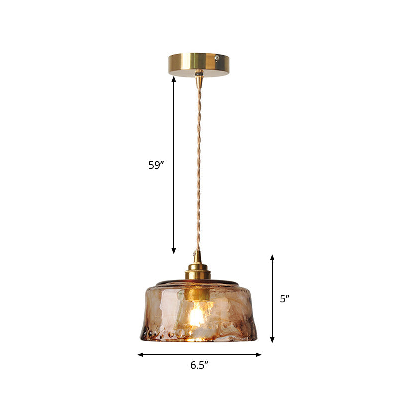 Sophie Amber Alabaster Glass Brass Pendant Light