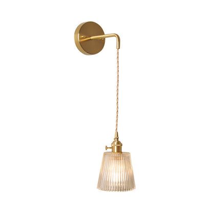 Amélie Prismatic Glass Wall Lamp with Brass Frame and Rotary Switch