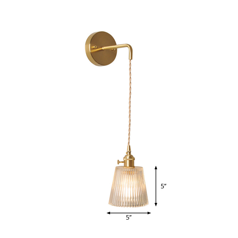 Lucienne Prismatic Glass Brass Bedside Wall Lamp
