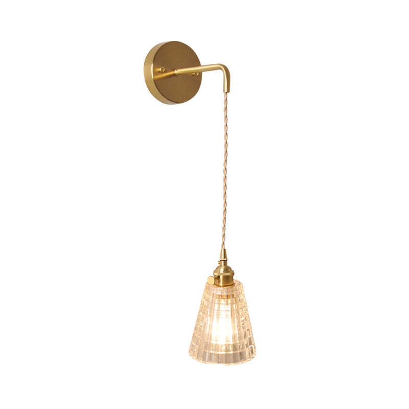 Amélie Prismatic Glass Wall Lamp with Brass Frame and Rotary Switch