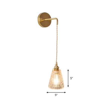 Amélie Prismatic Glass Wall Lamp with Brass Frame and Rotary Switch