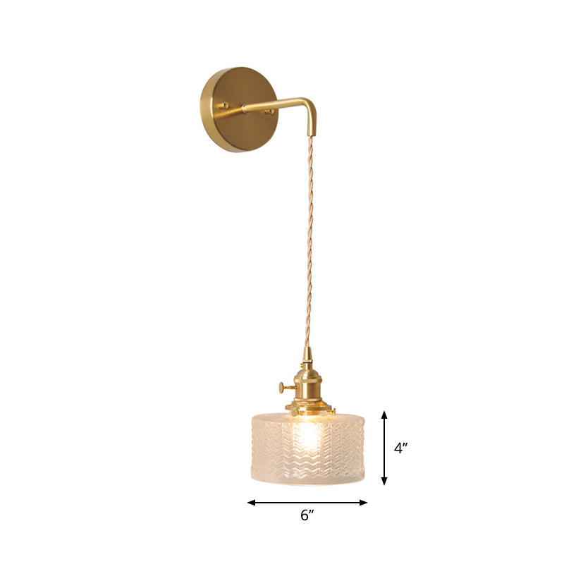 Amélie Prismatic Glass Wall Lamp with Brass Frame and Rotary Switch