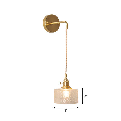 Amélie Prismatic Glass Wall Lamp with Brass Frame and Rotary Switch