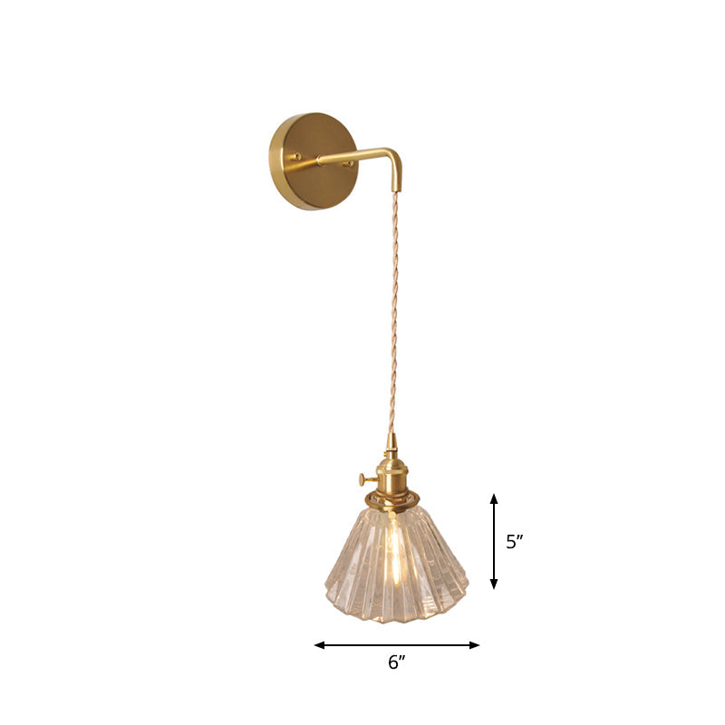 Amélie Prismatic Glass Wall Lamp with Brass Frame and Rotary Switch
