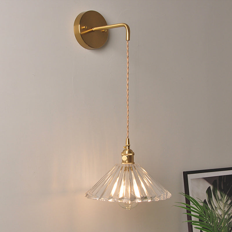Amélie Prismatic Glass Wall Lamp with Brass Frame and Rotary Switch