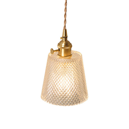 Amélie Prismatic Glass Wall Lamp with Brass Frame and Rotary Switch
