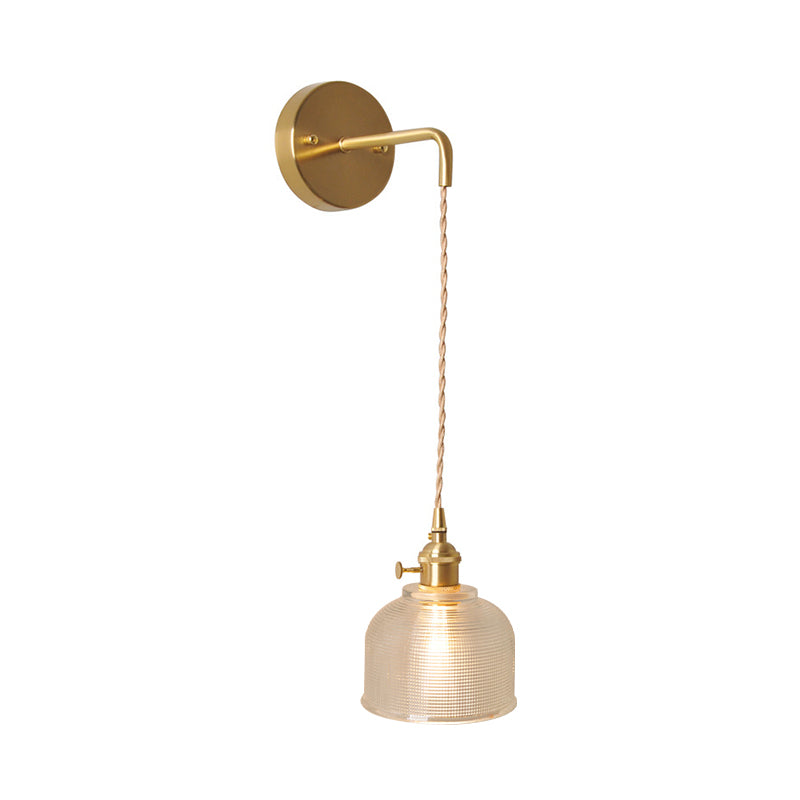 Amélie Prismatic Glass Wall Lamp with Brass Frame and Rotary Switch