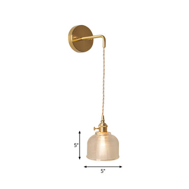 Amélie Prismatic Glass Wall Lamp with Brass Frame and Rotary Switch
