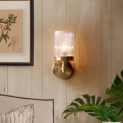Sophie Traditional Glass Wall Sconce Lamp in Brown and Gold