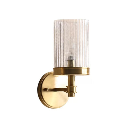 Sophie Traditional Glass Wall Sconce Lamp in Brown and Gold
