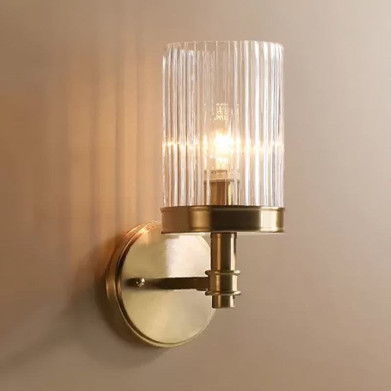 Sophie Traditional Glass Wall Sconce Lamp in Brown and Gold