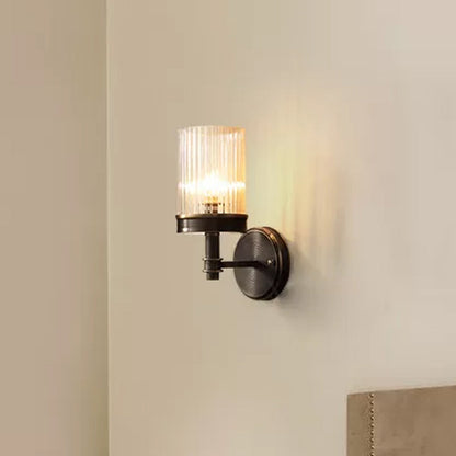 Sophie Traditional Glass Wall Sconce Lamp in Brown and Gold
