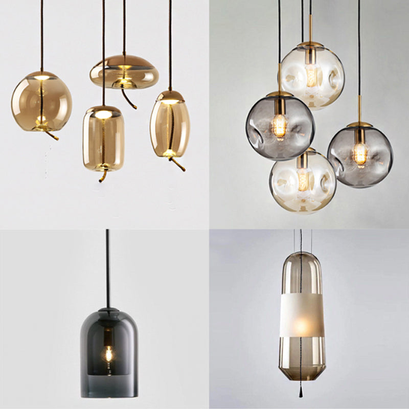 Thérèse Modern Dimpled Sphere Glass Pendant Light
