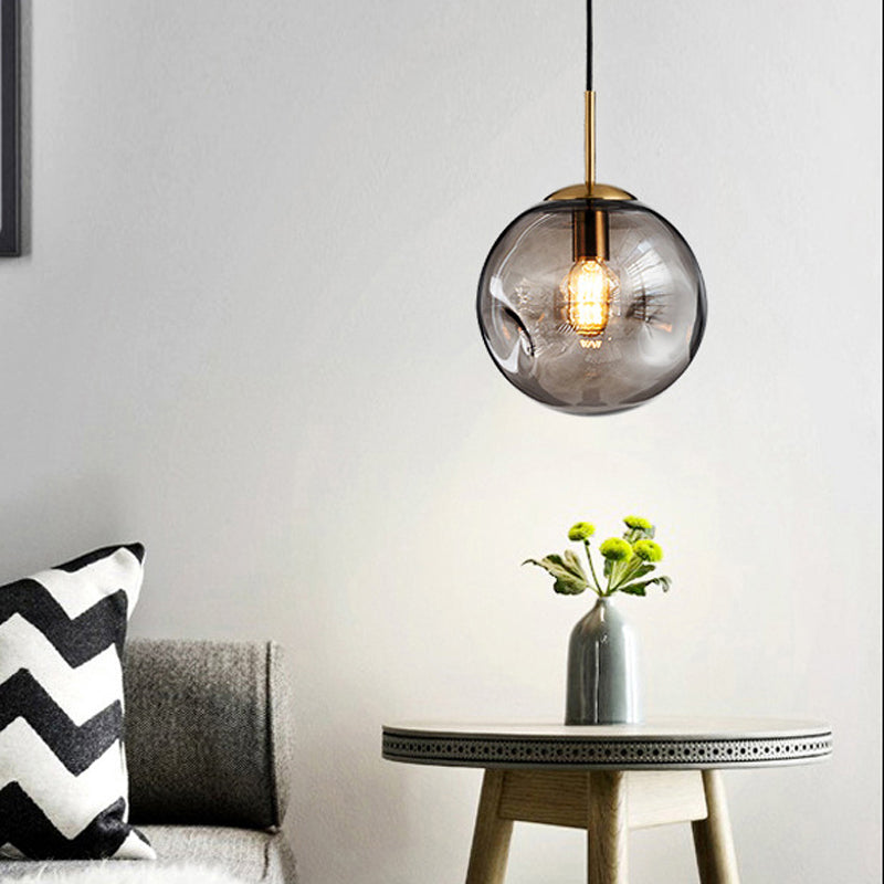 Thérèse Modern Dimpled Sphere Glass Pendant Light