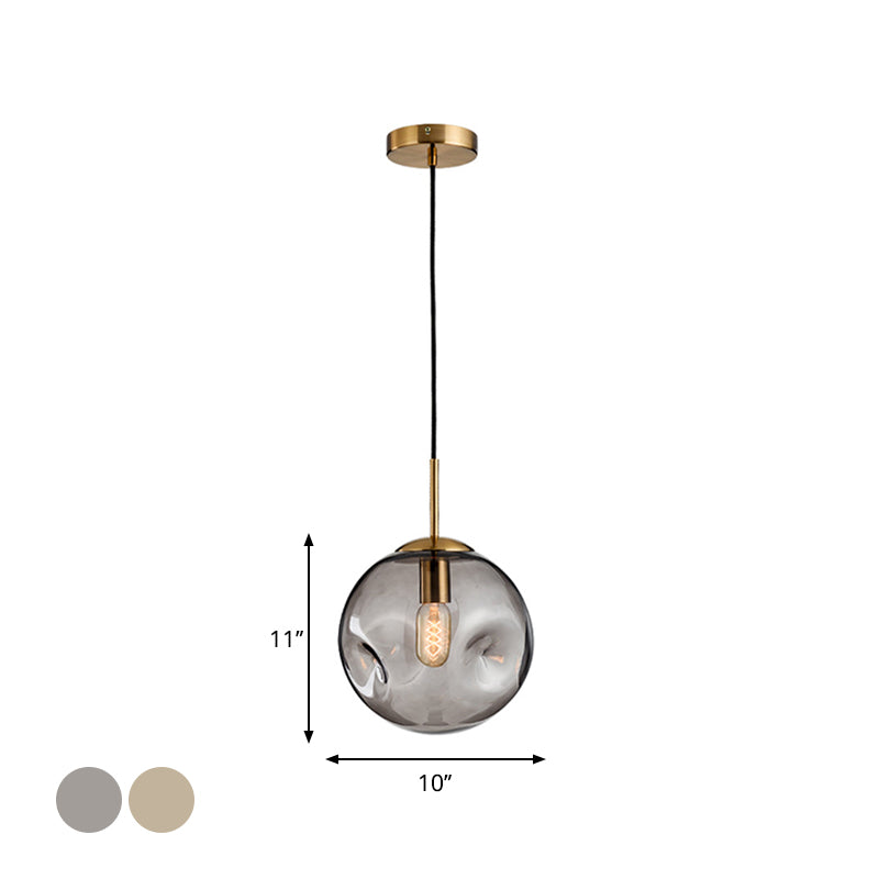 Thérèse Modern Dimpled Sphere Glass Pendant Light