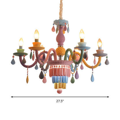 Camille Multi-Color Teardrop Chandelier for Kids’ Room