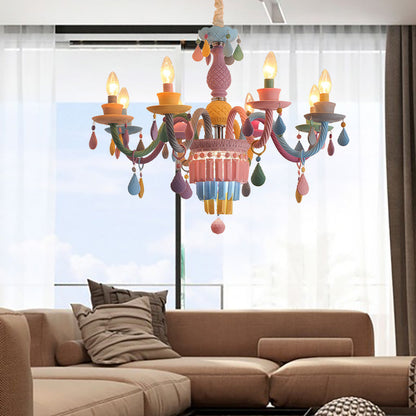 Camille Multi-Color Teardrop Chandelier for Kids’ Room