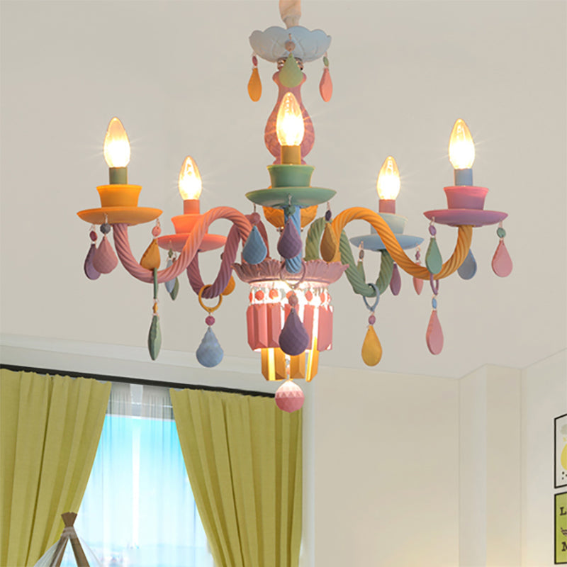 Camille Multi-Color Teardrop Chandelier for Kids’ Room