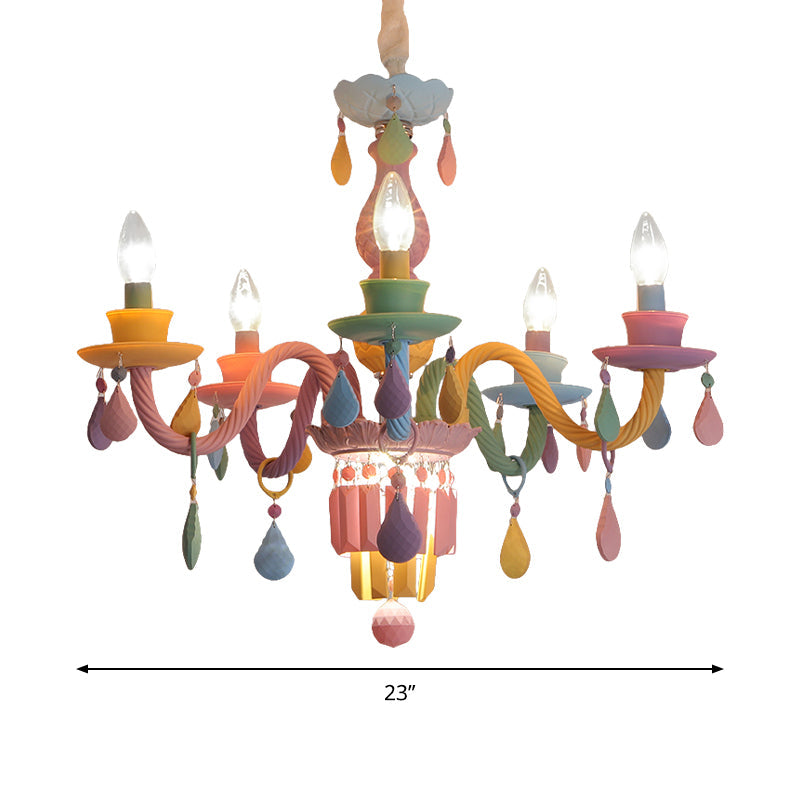 Camille Multi-Color Teardrop Chandelier for Kids’ Room