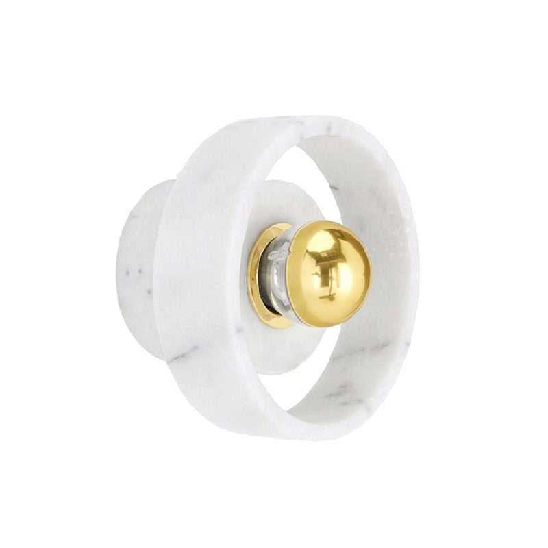 Anaïs White Gold Marble Circle Wall Light Sconce