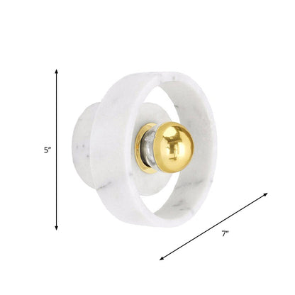 Anaïs White Gold Marble Circle Wall Light Sconce