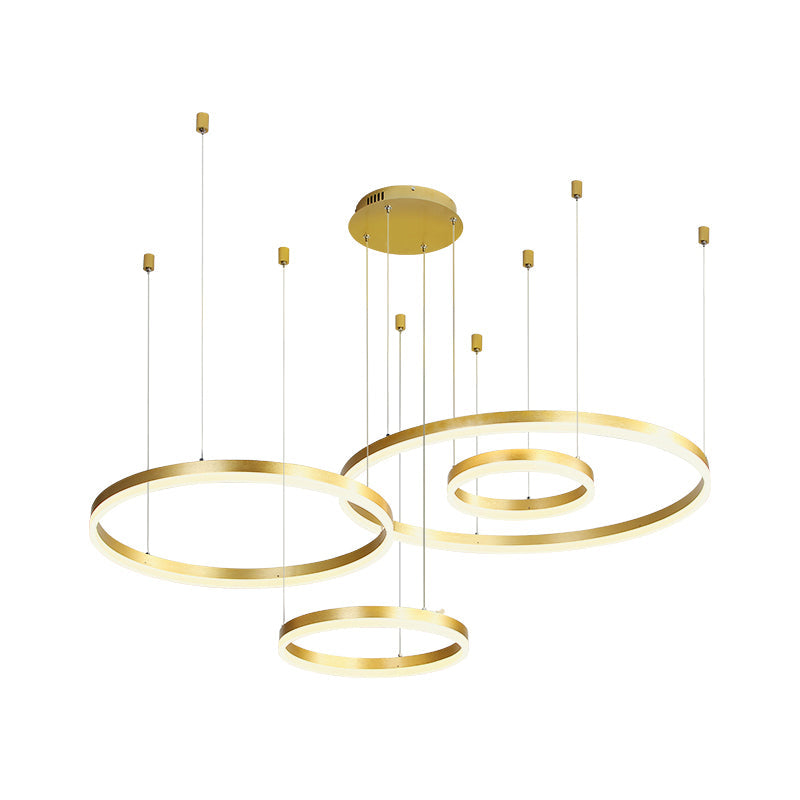 Isabelle Tiered Ring LED Chandelier in Gold Coffee