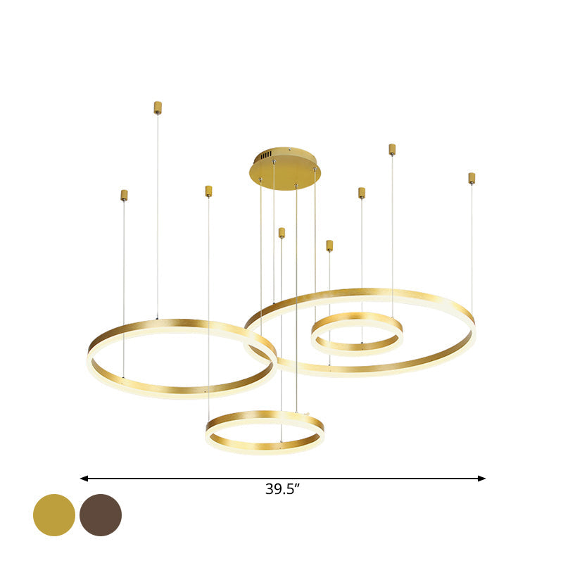 Isabelle Tiered Ring LED Chandelier in Gold Coffee