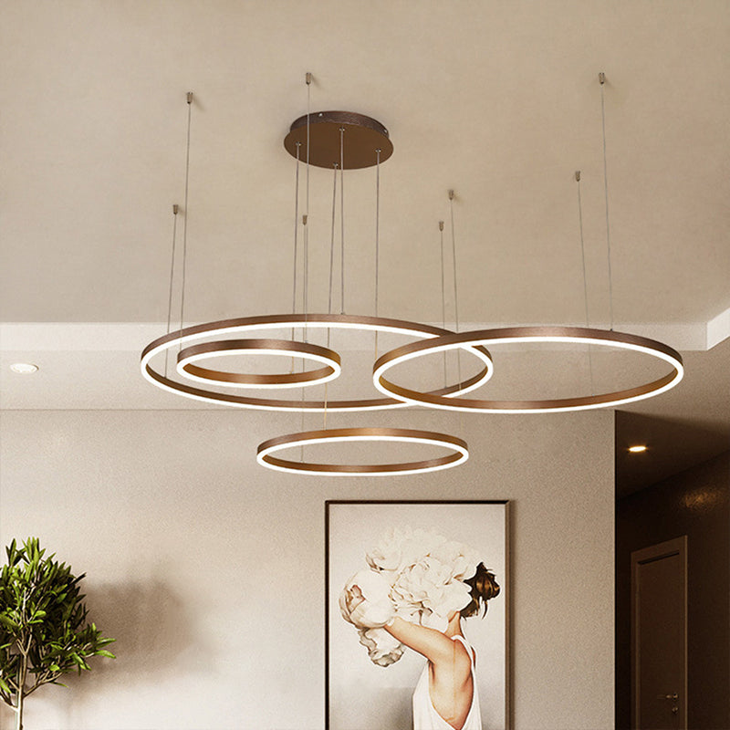 Isabelle Tiered Ring LED Chandelier in Gold Coffee