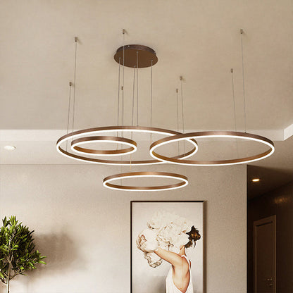 Isabelle Tiered Ring LED Chandelier in Gold Coffee