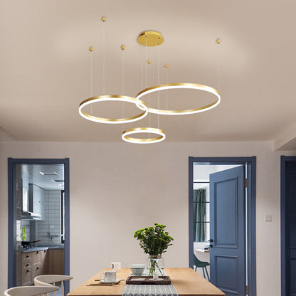 Isabelle Tiered Ring LED Chandelier in Gold Coffee