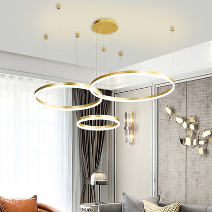 Isabelle Tiered Ring LED Chandelier in Gold Coffee