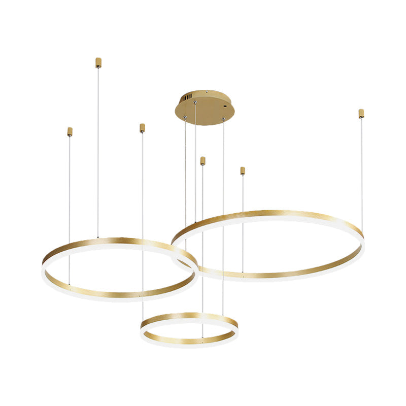 Isabelle Tiered Ring LED Chandelier in Gold Coffee
