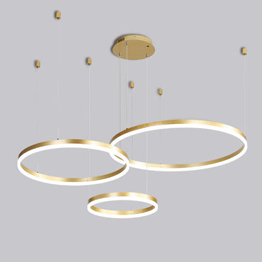 Isabelle Tiered Ring LED Chandelier in Gold Coffee