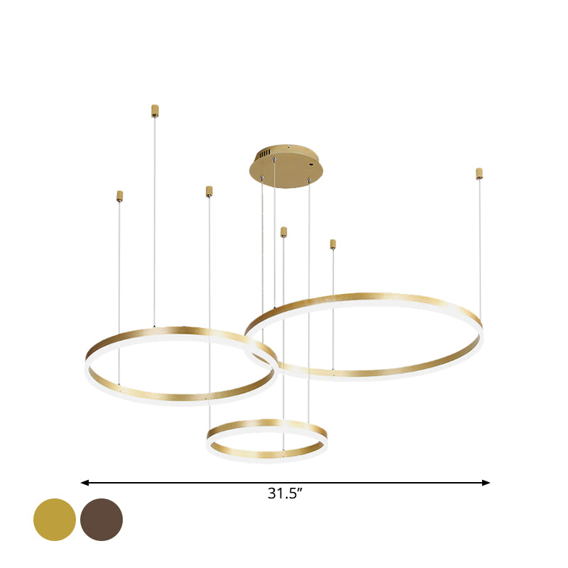 Isabelle Tiered Ring LED Chandelier in Gold Coffee