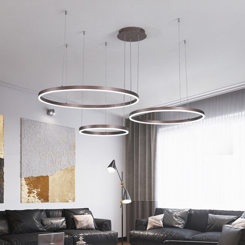 Isabelle Tiered Ring LED Chandelier in Gold Coffee