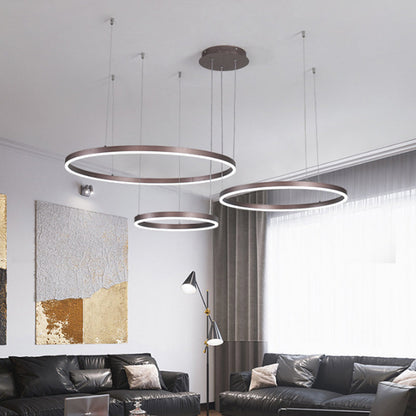 Isabelle Tiered Ring LED Chandelier in Gold Coffee