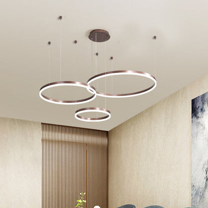 Isabelle Tiered Ring LED Chandelier in Gold Coffee