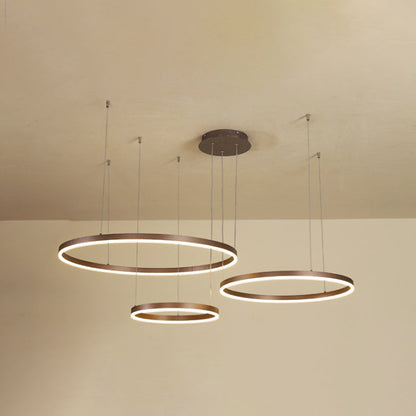 Isabelle Tiered Ring LED Chandelier in Gold Coffee