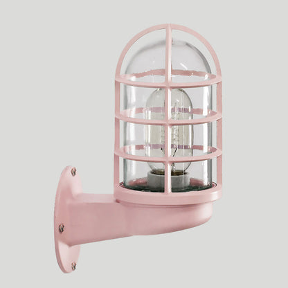 Amélie Industrial Glass Cage Wall Lamp Pink/Blue/Rust