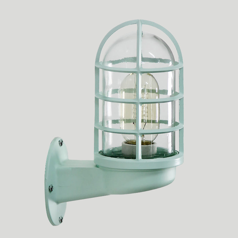 Amélie Industrial Glass Cage Wall Lamp Pink/Blue/Rust
